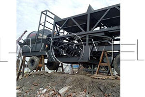 Drum mobile concrete batching plant
