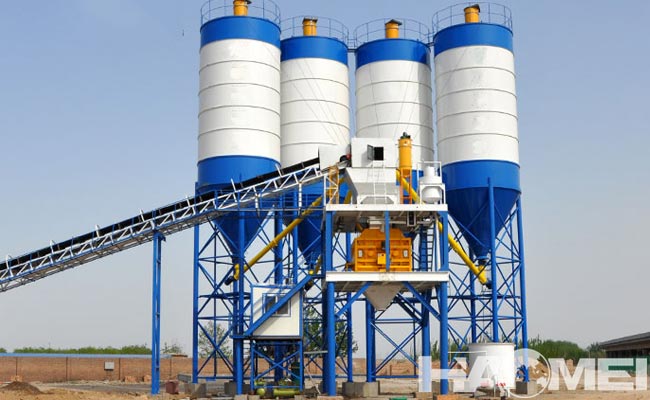 stationary concrete batch mix plant