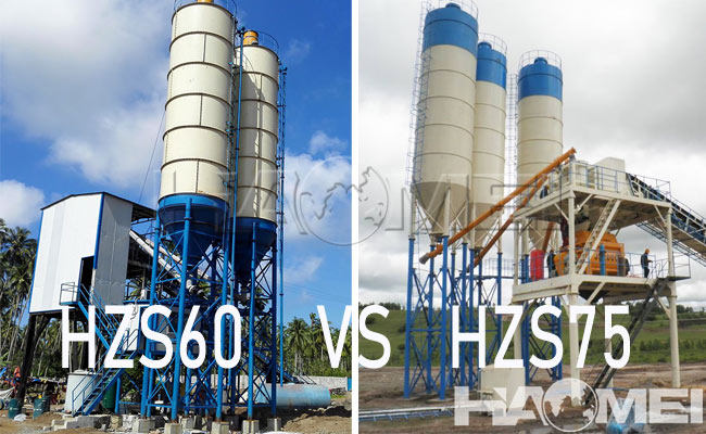 concrete batching plant hzs60 vs hzs75