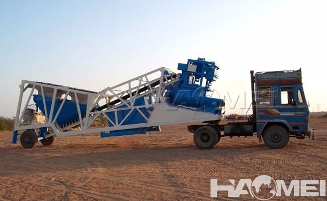 Trailer mobile concrete batching plants